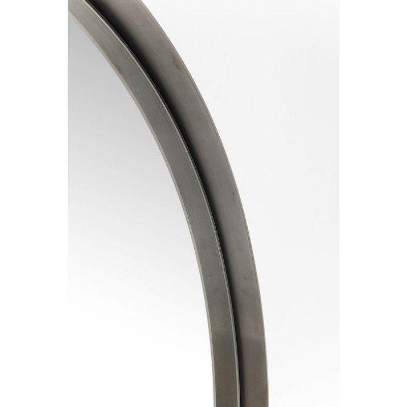 Mirror Curve Round Steel Nature Ø100cm